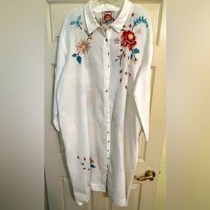 Fabulous Johnny Was linen peacock dress.